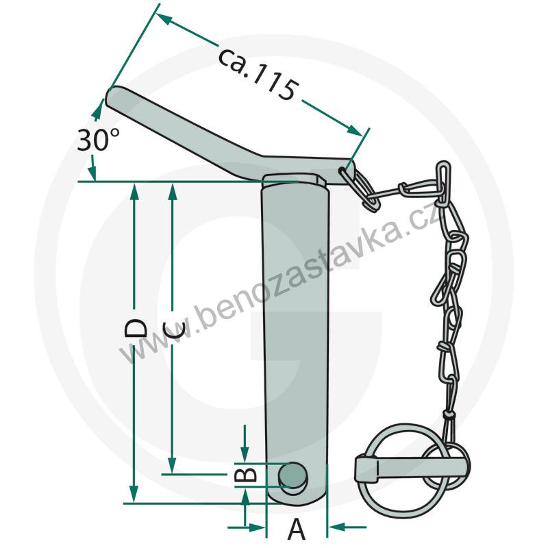 Čep spodního závěsu - 22x151 mm - Kat. 1