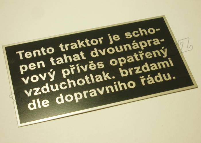 Štítek textový - Zetor 25 A/K