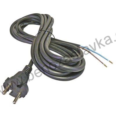 Flexo šňůra gumová 2x1 mm, 3m černá