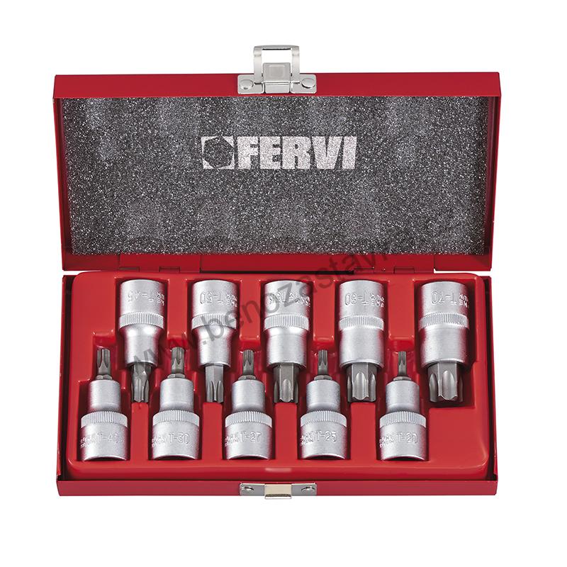 FERVI Sada hlavic TORX 1/2" - 10ks