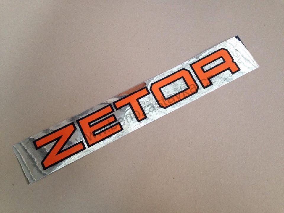 Nápis ZETOR 6,5x41 cm - lesklé chromové pozadí - Zetor URI