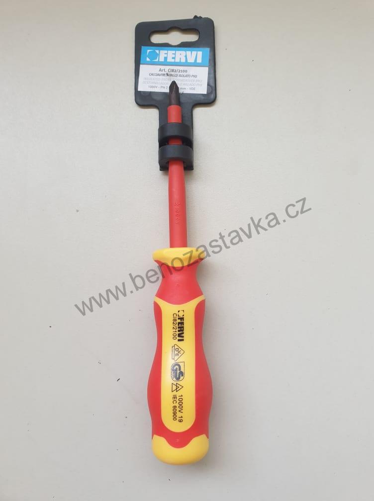 Křížový šroubovák, izolovaný - 1000V - PH2x6x100 mm - FERVI