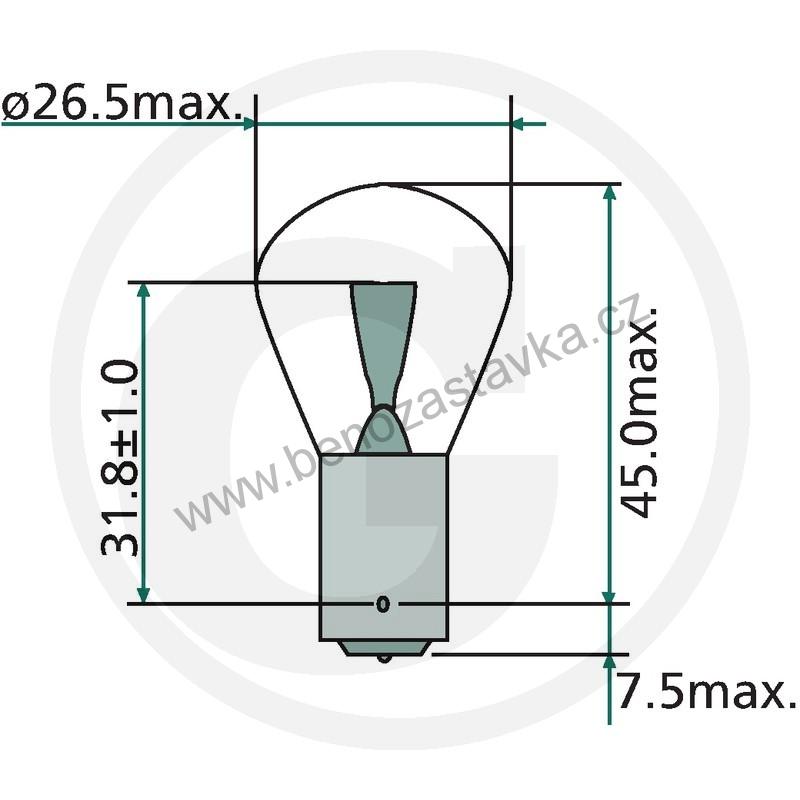 Žárovka P21W 24V/21W - 10 ks - Granit