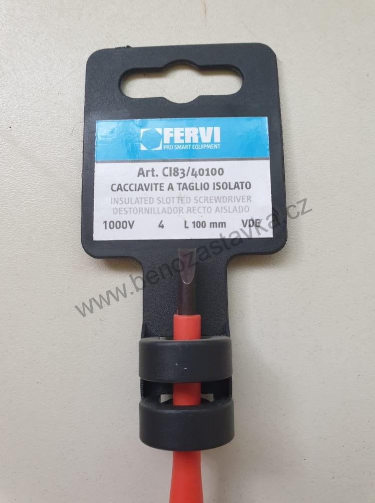 Plochý šroubovák, izolovaný - 1000V - 0,8x4x100 mm - FERVI