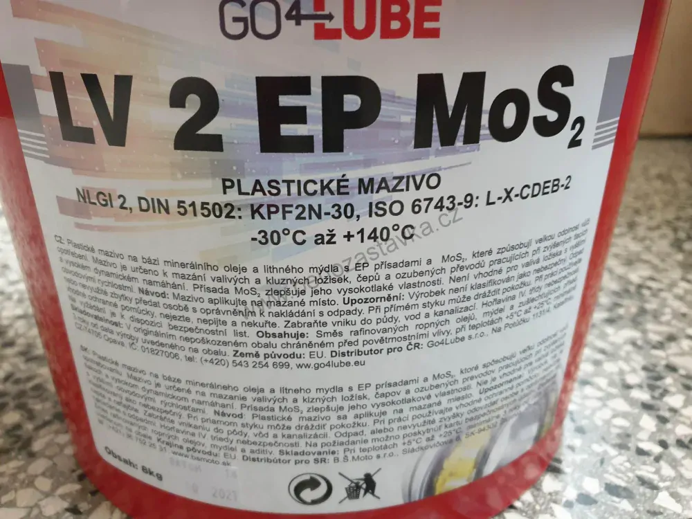 Plastické litné mazivo LV 2 EP MoS2 8kg
