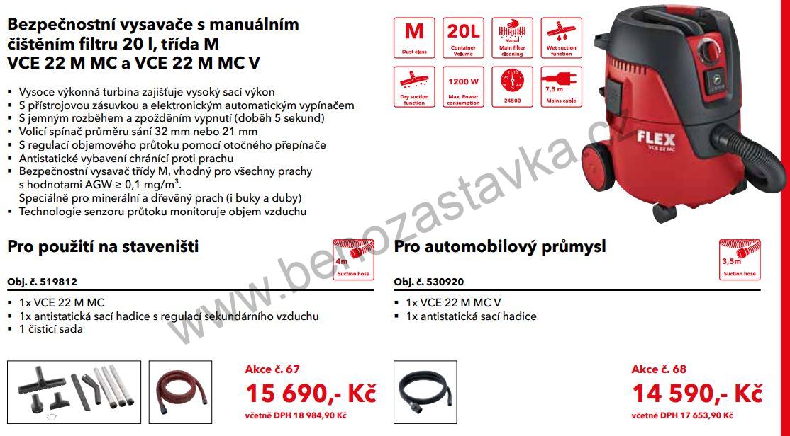 VCE 22 M MC V Bezpečnostní vysavač s manuálním čištěním filtru 20 l, třída M - FLEX