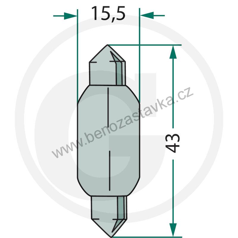 Sufitová žárovka - 24V/5W - 10 ks 