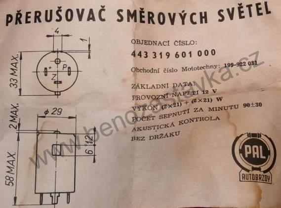 12V Přerušovač blinkru - Zetor