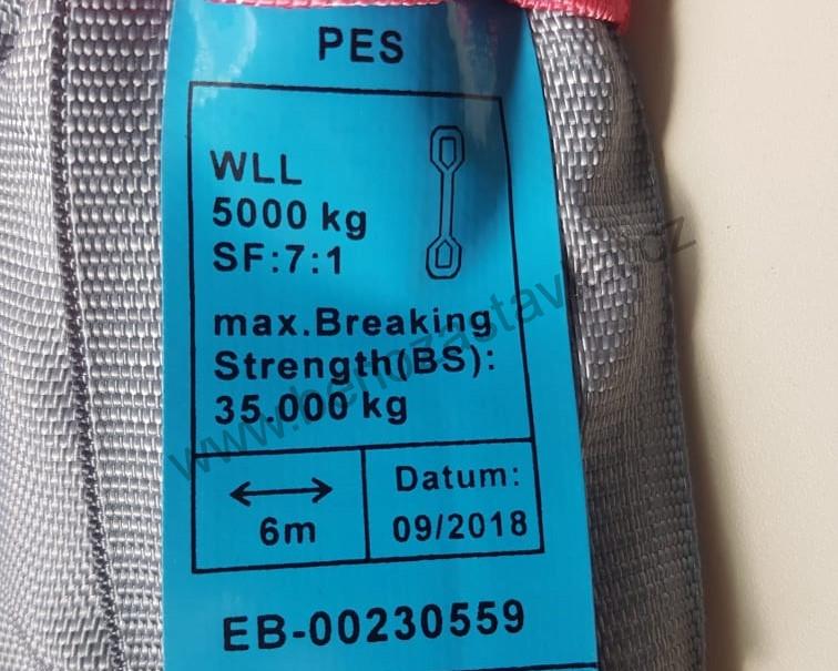 PÁS VLEČNÝ A ZVEDACÍ - popruh - 35T/6m - oko/oko