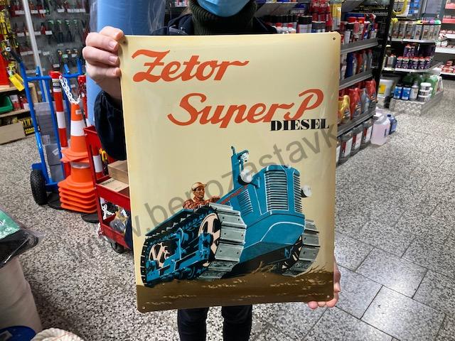 Hliníková retro cedule Zetor Super P