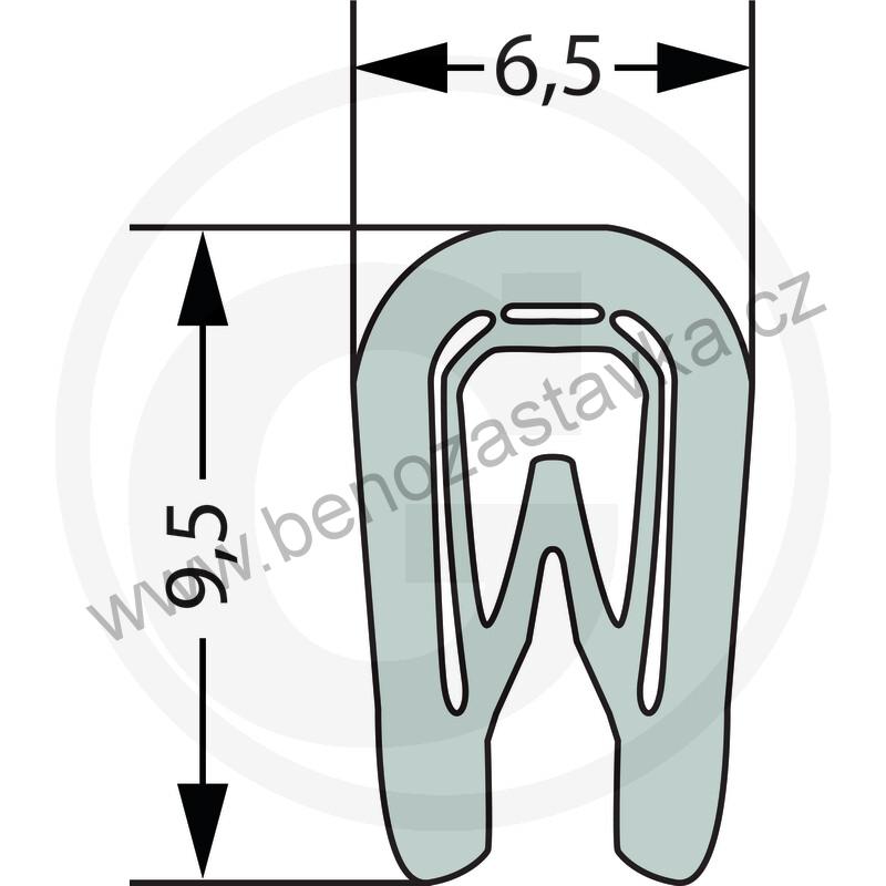 Lemovka plechu U 6,5x9,5/ pro plech 1až2 mm - PIRELI