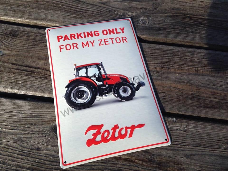 Smaltovaná cedulka Zetor (EN) - Parking only for my Zetor