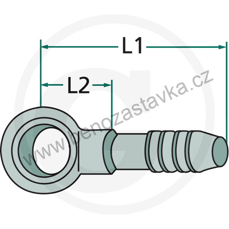 Oko na průtokový šroub M8x1 s trnem 4,5mm