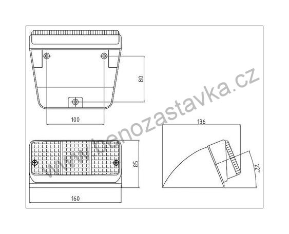 Levé zadní světlo s osvětlením SPZ - Zetor 2011 3011 4011