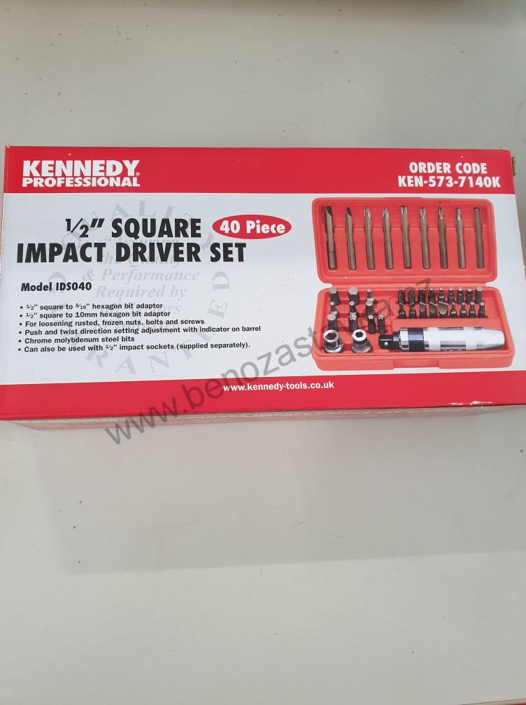 Rázový šroubovák 1/2" + 5/16" KENNEDY - Sada 37 bitů