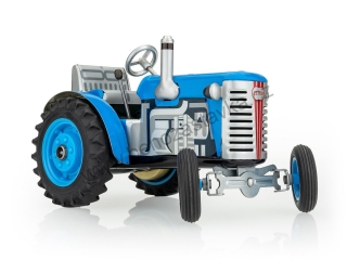 Plechový model traktor ZETOR modrý - plastové disky - KOVAPCZ