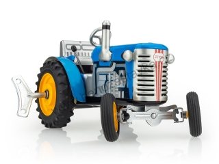 Plechový model traktor ZETOR modrý - kovové disky - KOVAPCZ